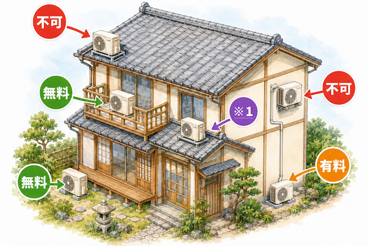 この設置ならエアコンを無料回収できます！無料になる条件4点